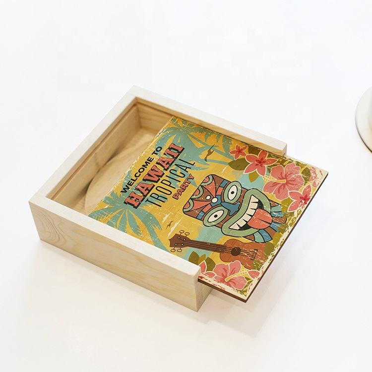 Wood Box With Sliding Lid 